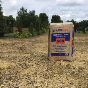 SRW's StrawMax Seeding Straw in a field that was recently seeded and covered using StrawMax.